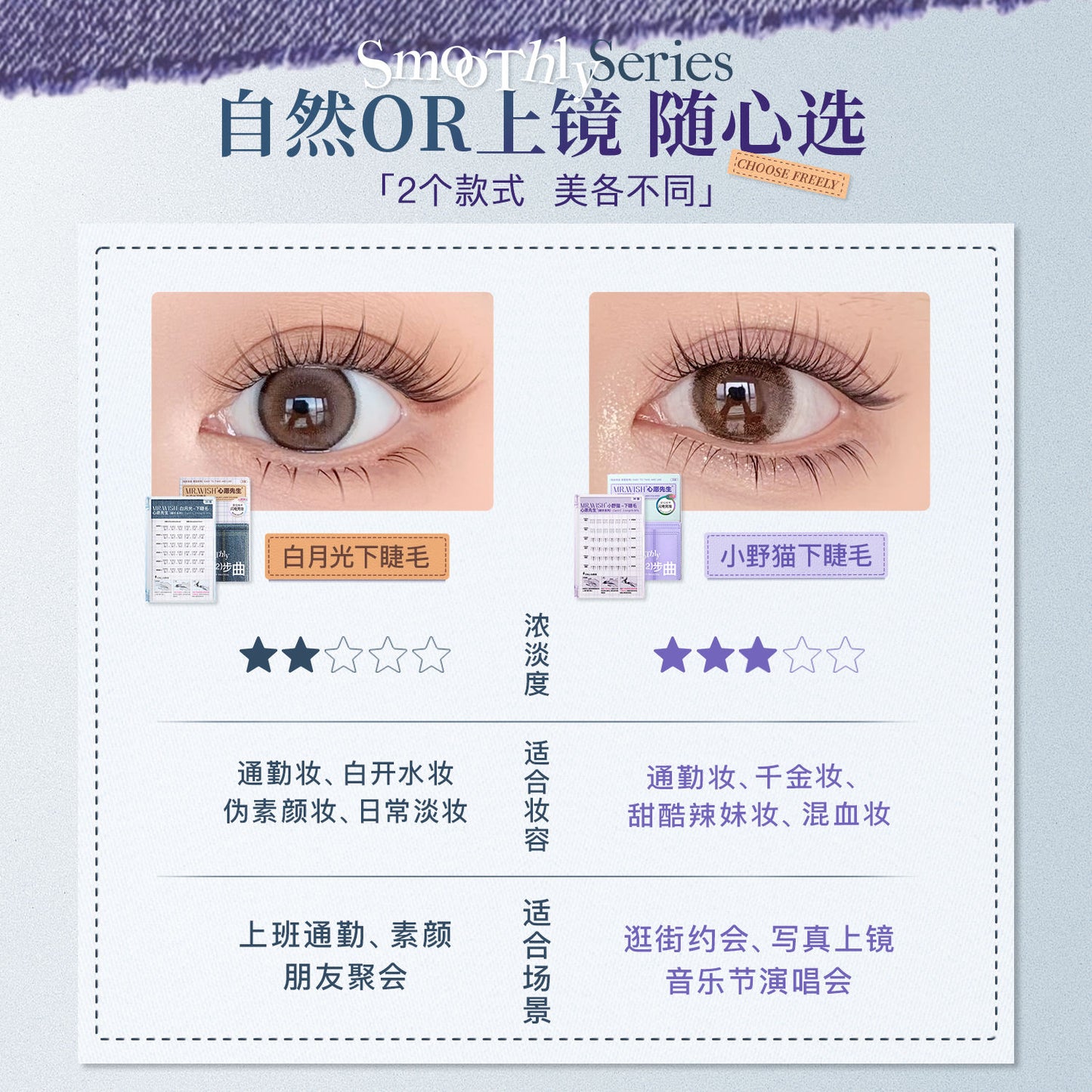 Mr. Wish White Moonlight Glue-Free Bottom Lashes