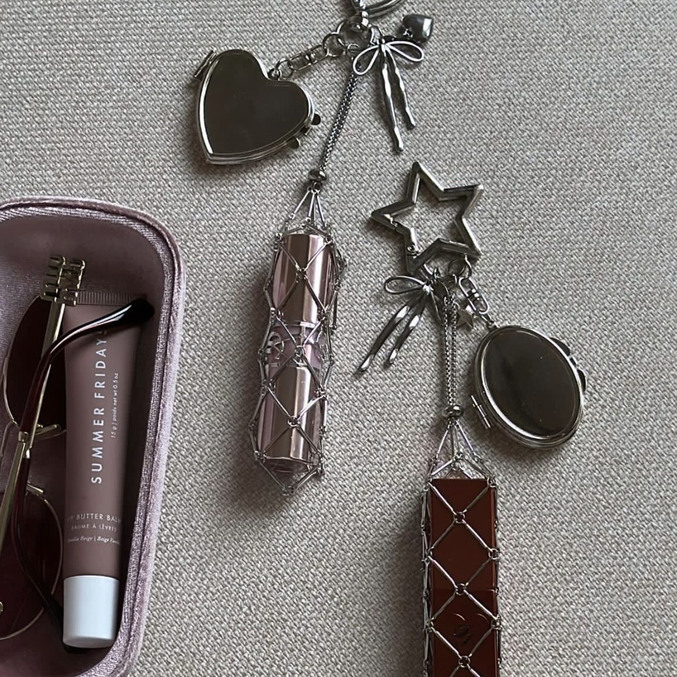 Mesh Lipstick Holder Charm