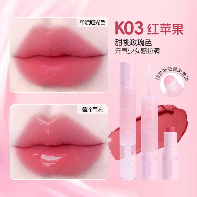 Veecci Three-Ended Velvet Lipstick & Gloss