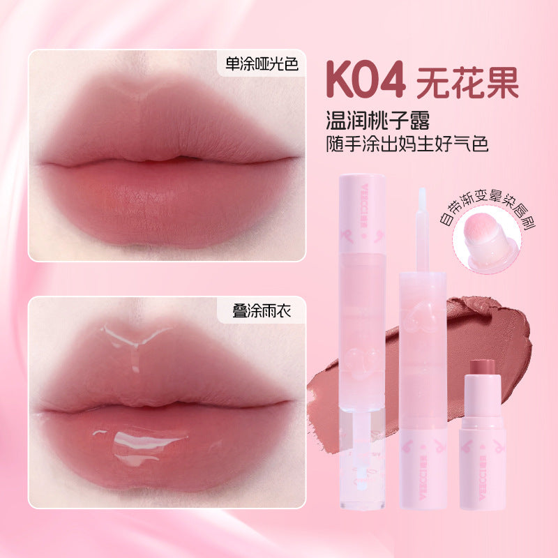 Veecci Three-Ended Velvet Lipstick & Gloss