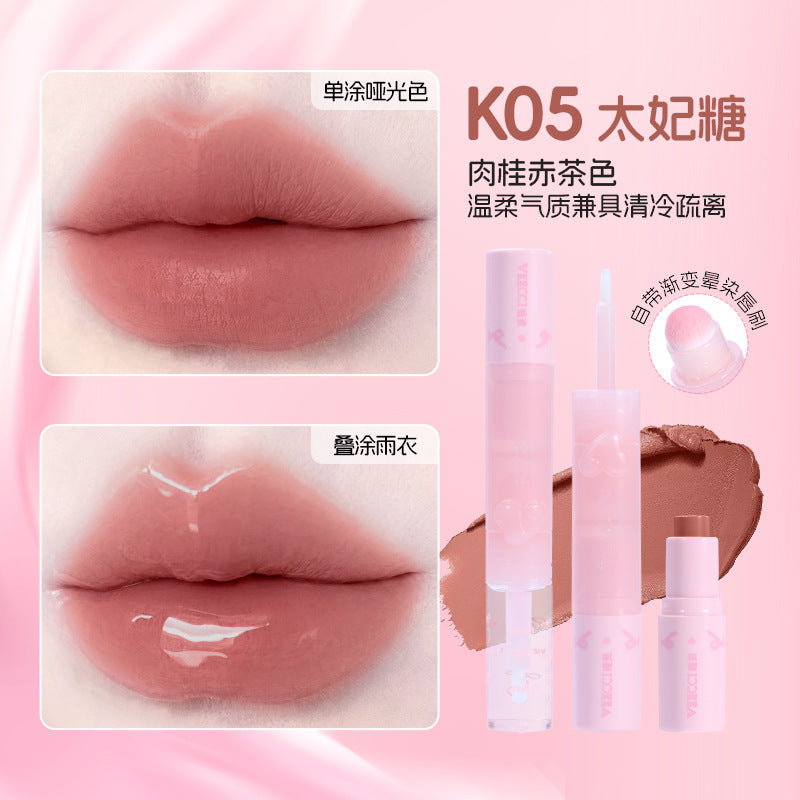 Veecci Three-Ended Velvet Lipstick & Gloss