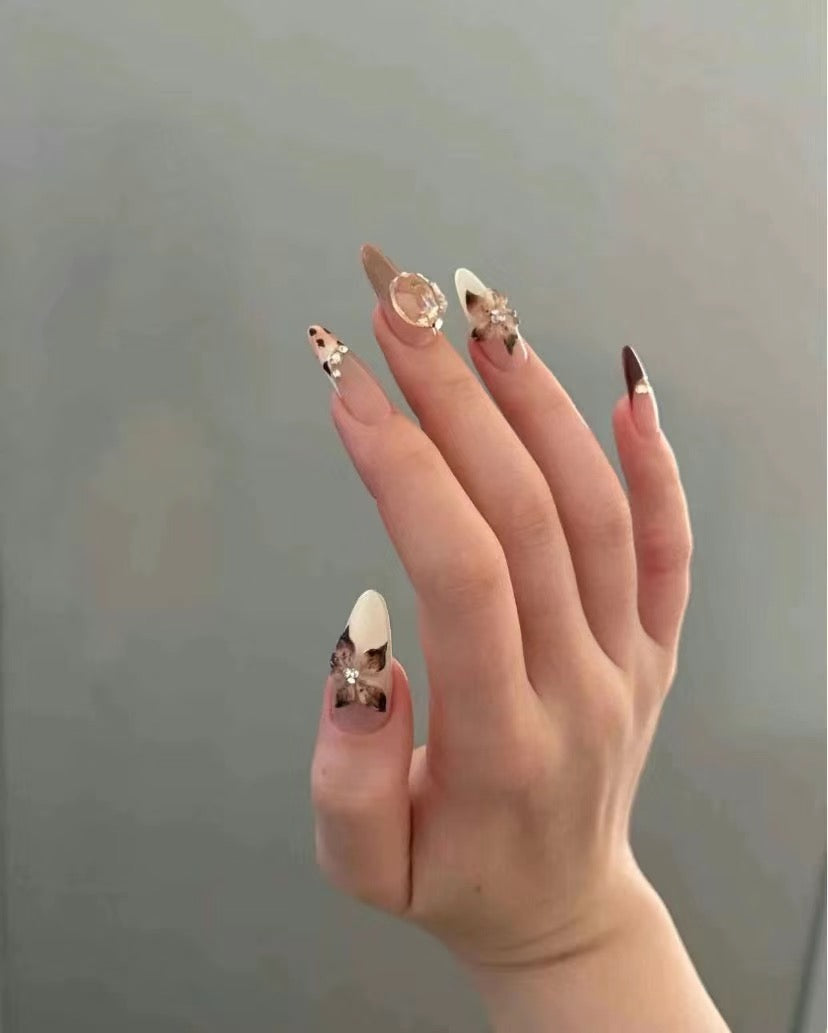 Autumn Flowers Handmade Press On Nails