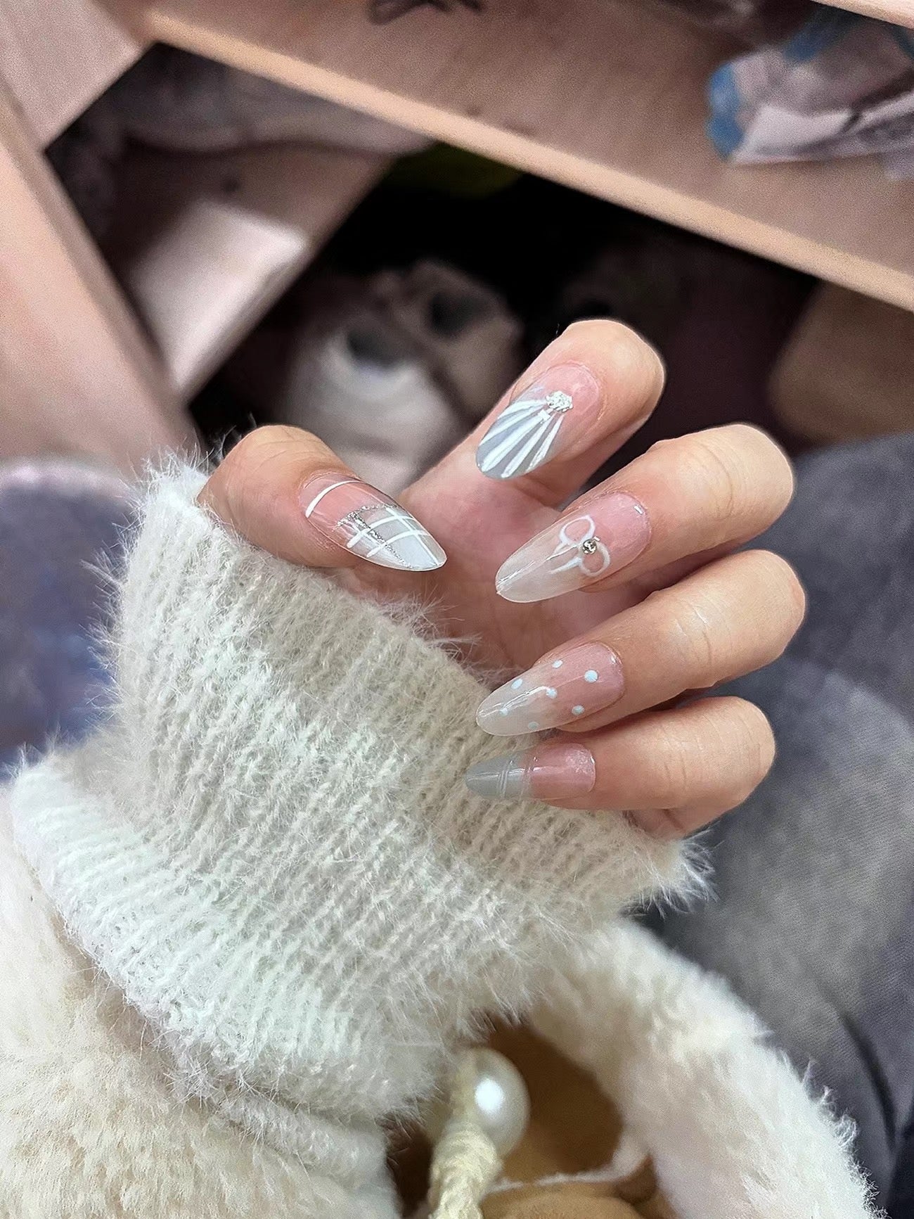 Sea Shell Handmade Press On Nails