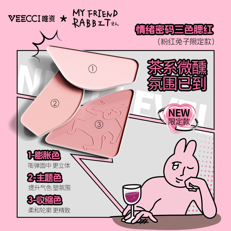Veecci x My Friend Rabbit 3-shade Powder Blush Palette