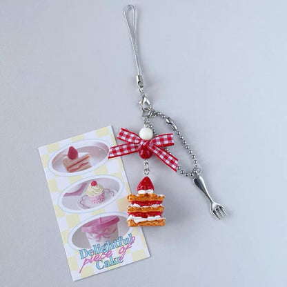 Strawberry Cake Bag Charm