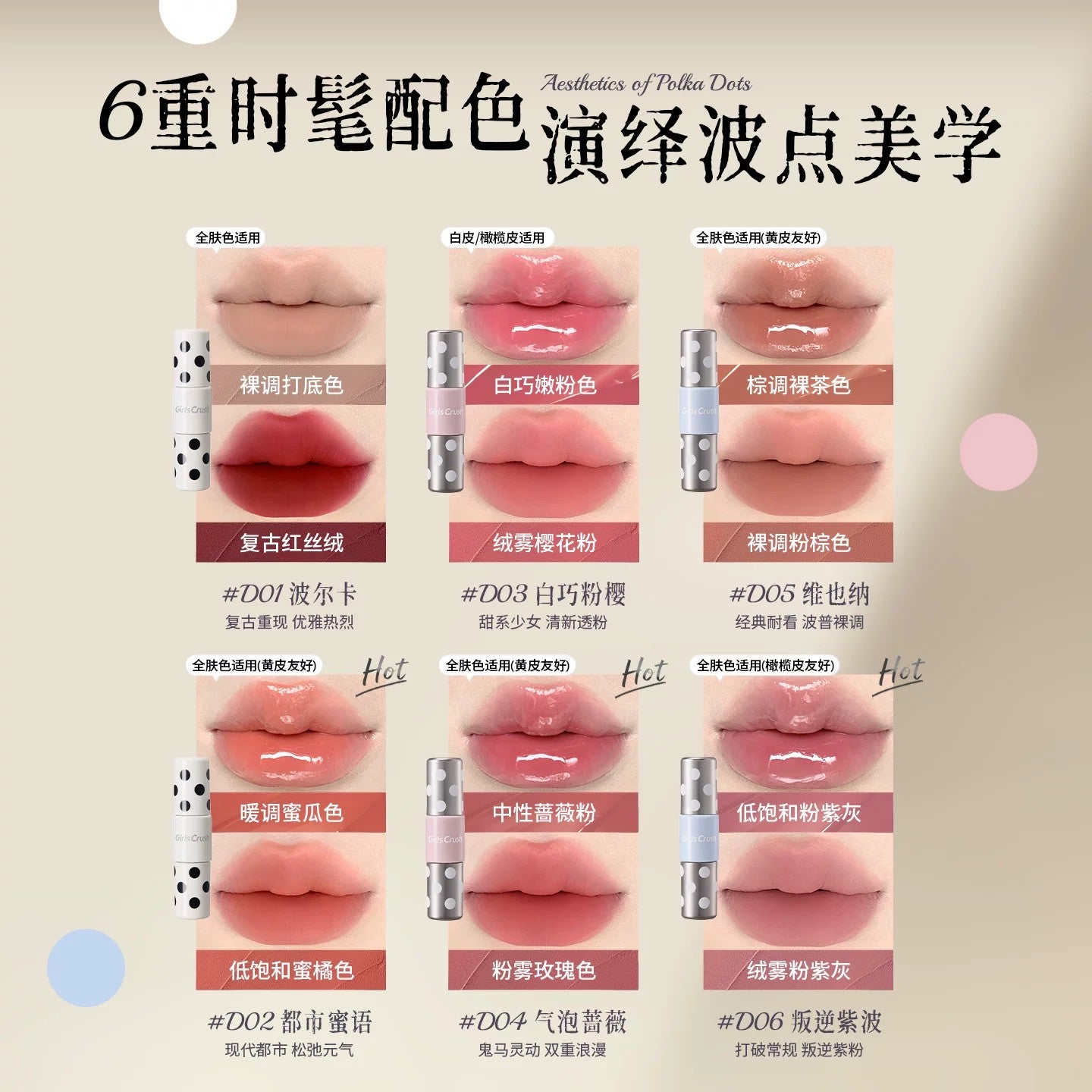 Girls Crush Polka Dot Dual-end Lip Gloss & Mud