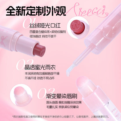 Veecci Three-Ended Velvet Lipstick & Gloss