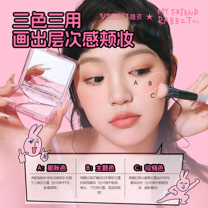 Veecci x My Friend Rabbit 3-shade Powder Blush Palette