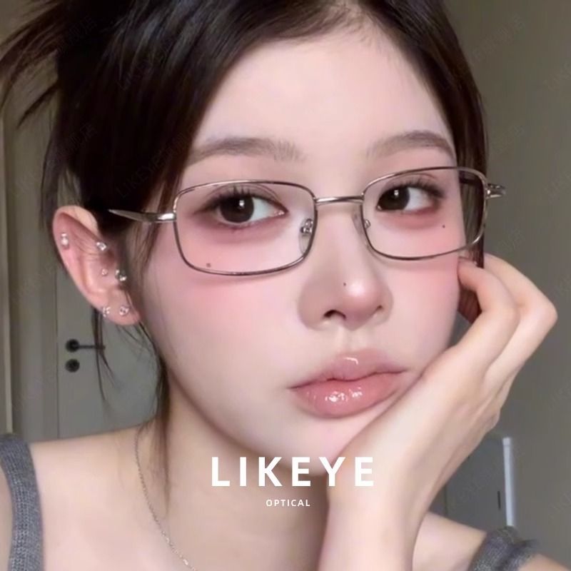 Y2K Square Metal Glasses – Jelly Make Up