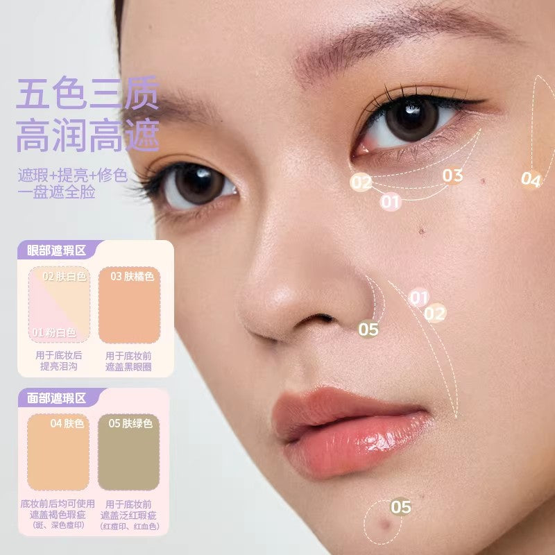 Girls Crush 5-color All-purpose Concealer Cream Palette