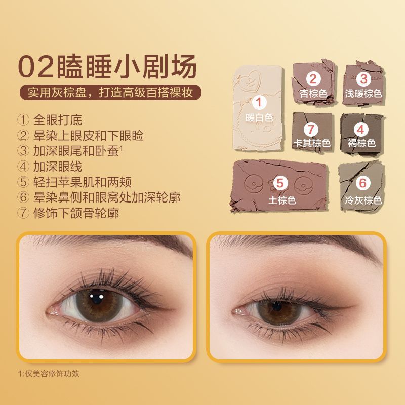 Pink Bear X Butterbear 7-Colours Eyeshadows Palette