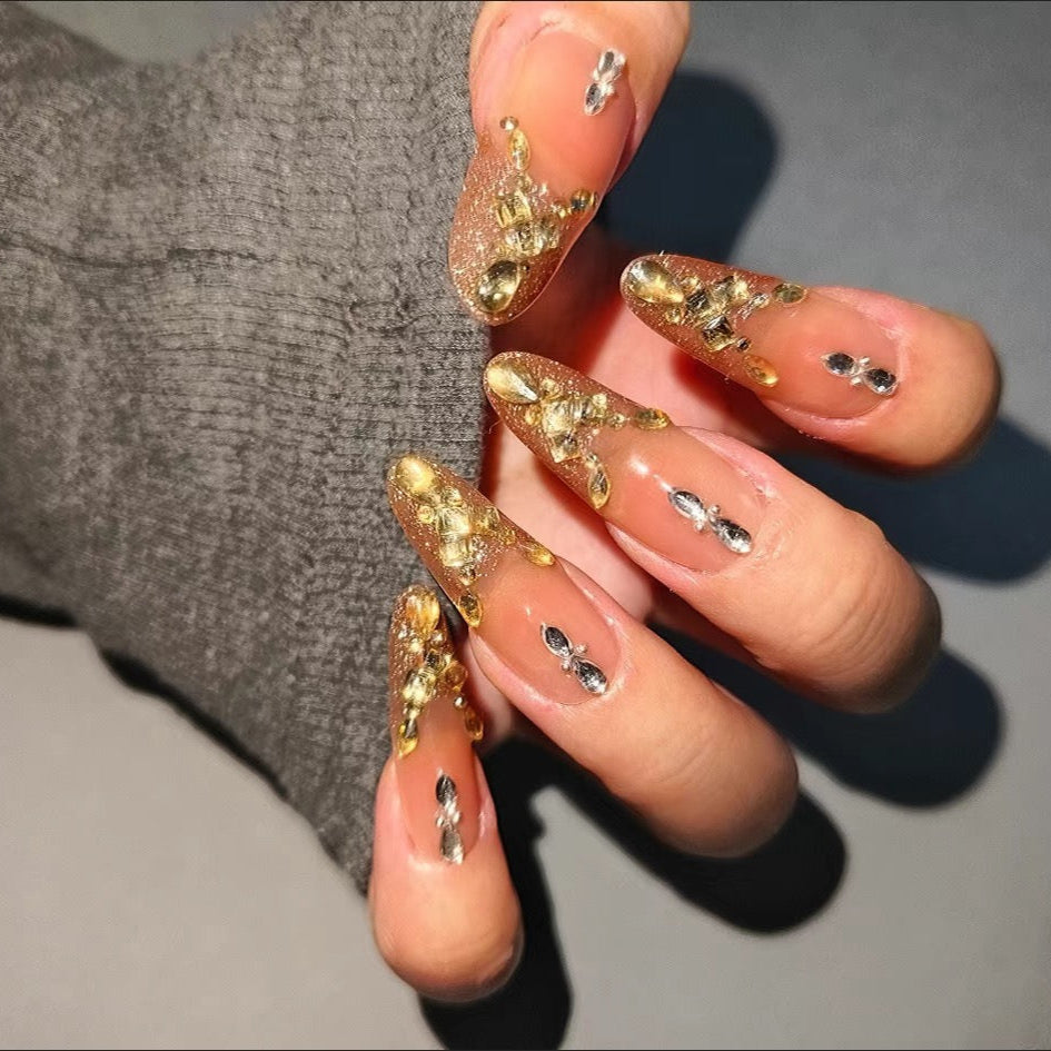 Gold Sparks Handmade Press Ons