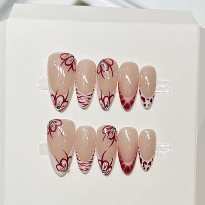 Red Twine Handmade Press On Nails