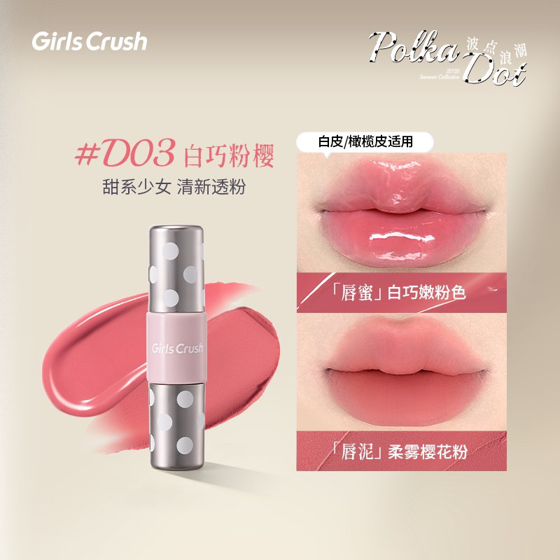 Girls Crush Polka Dot Dual-end Lip Gloss & Mud