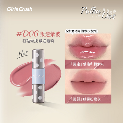 Girls Crush Polka Dot Dual-end Lip Gloss & Mud