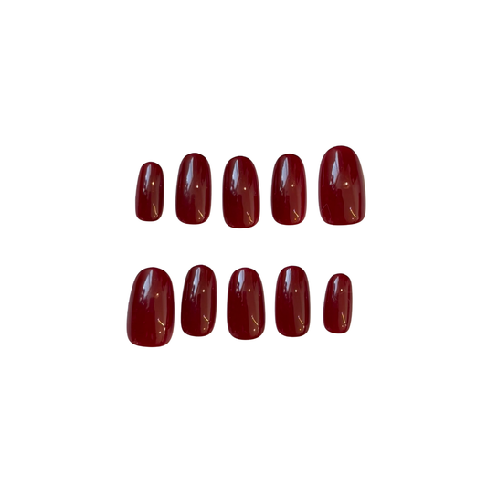 'The Correct Red' Handmade Press On Nails