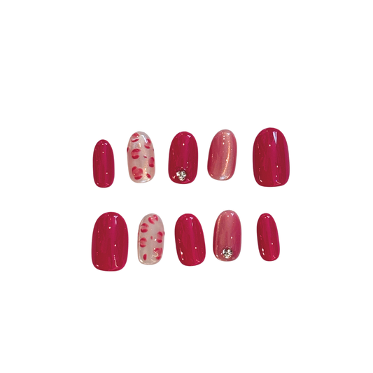 Pink Leopard Handmade Press On Nails