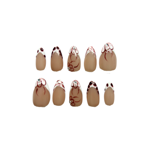 Red Twine Handmade Press On Nails